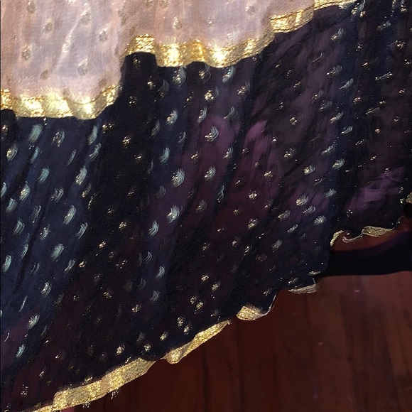 OOAK Handmade Embellished Metallic Boho Tier Dress - Picture 8 of 10